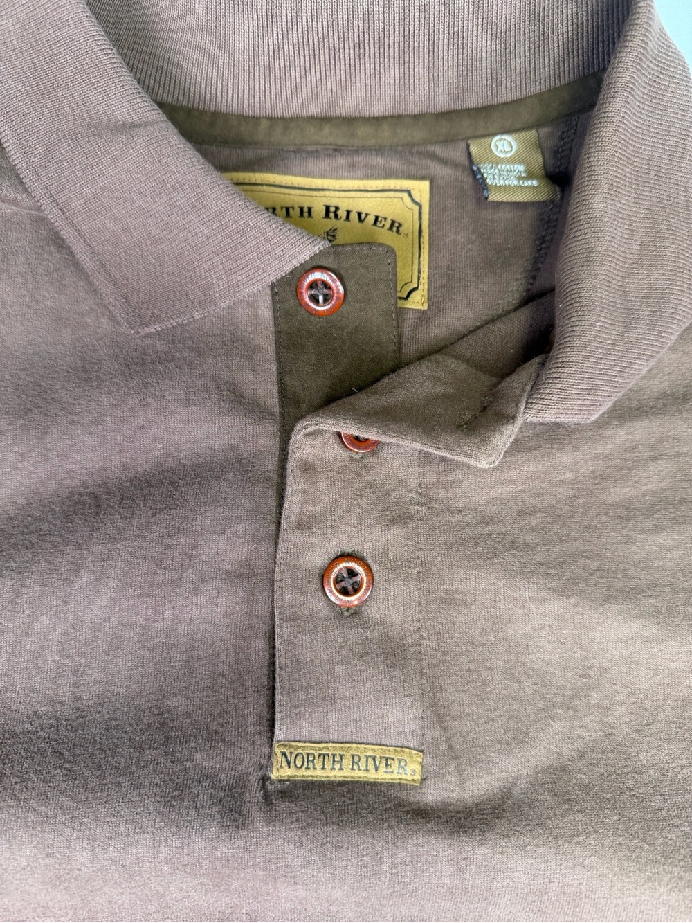 North River Outfitters XL Long Sleeve Quality  Polo Shirt - Brown - Picture 4 of 15